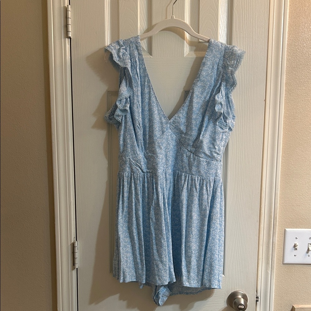 Light Blue Floral Romper